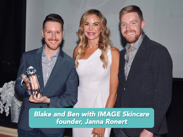 Blake and Ben with Janna Ronert, IMAGE Skincare's founder.
